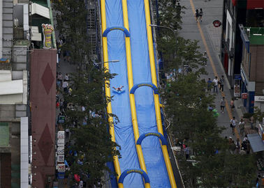 Custom Blue Giant Inflatable Water Slide City Street Event Long Life Span