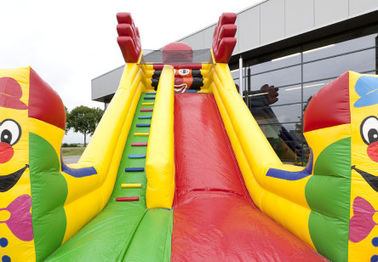 Single Lane Super Clown Inflatable Slide 6.3m Height  With Logo Printing
