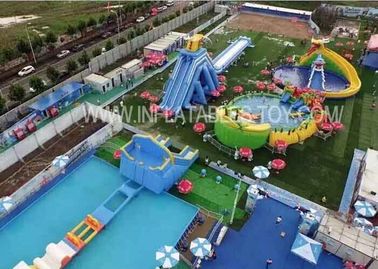 Outdoor Amusement Inflatable Water Park With Giant Swimming Slide