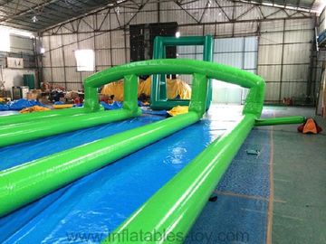3 Lane Green Backyard Inflatable Water Slides Fire Resistant SCT