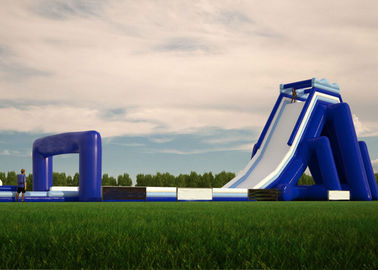 Waterproof Commercial Water Slides , Long Giant Inflatable Slide With Logo Printing