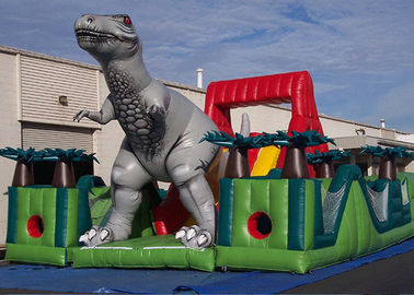 Amazing Jurassic Survivor Dinosaur Inflatable Obstacle Course , Toddler Obstacle Course