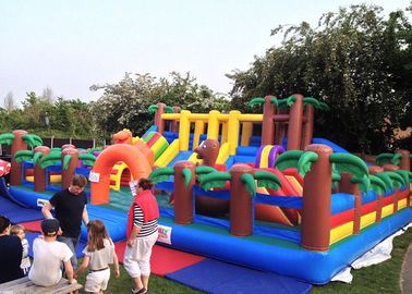 CE Outdoor Inflatable Bouncy Castle With Slide , Commercial Adult Bouncy Castle