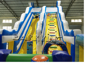 Seaworld Giant Commercial Inflatable Slide With Inflatable Bounce House Hand Printing
