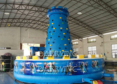 Blue Kids Frozen Inflatable Climbing Wall Type PVC Material Inflatable Sports Arena