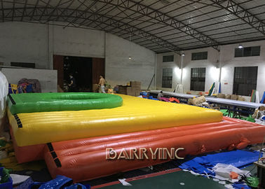 Spain Commercial Grade PVC Inflatable Beach Volleyball Bossaball Court For Bench