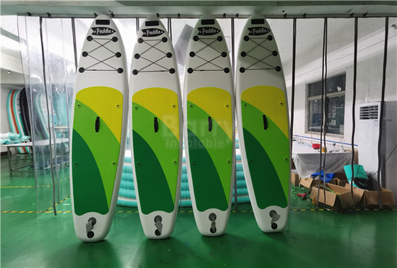 Customized Green And Yellow Inflatable SUP Board Stand Up Paddleboard