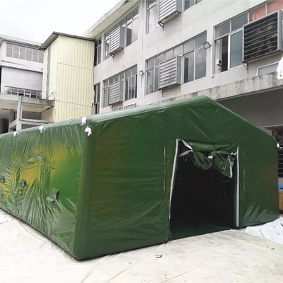 Professional Pvc Tarpaulin Green Inflatable Tent Shelter With Screen Printing