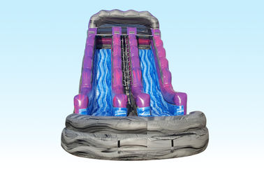 19Ft Purple Inflatable Water Slides Summer Splash With Logo Printing