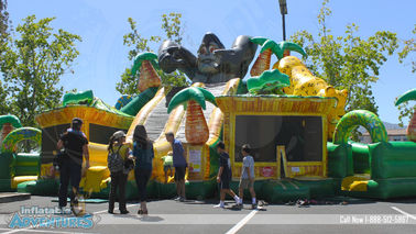 Giant King Kong Inflatable Combo Childrens Bouncy Castle With Slide