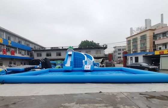 PVC Commercial Inflatable Slide With Large Pool Bouncer Slide Combo