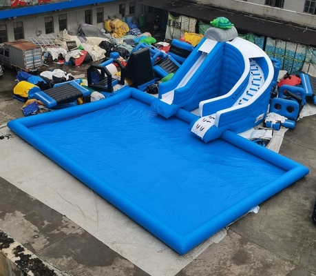 PVC Commercial Inflatable Slide With Large Pool Bouncer Slide Combo