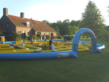 Popular Crazy Inflatable Sports Games , Inflatable Golf Race Field For Event