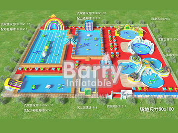 Commercial inflatable water park equipment , metal frame inflatable amusement park