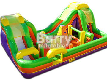 Outdoor Inflatable Bouncy Obstacle Course Combo Slide With Small Climbing Wall