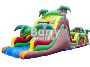 Jungle Inflatable Obstacles Courses / Obstacle Course Jumpers With Slide