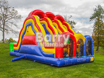 3 Lane Alternate Big Inflatable Obstacle Course With 0.55mm Pvc Material