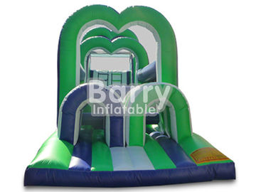 Green Inflatable Assault Course Obstacles Plato 0.55mm PVC Material Durable