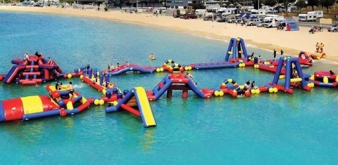 Custom Giant Inflatable Floating Water Park Blow Up Aqua Park