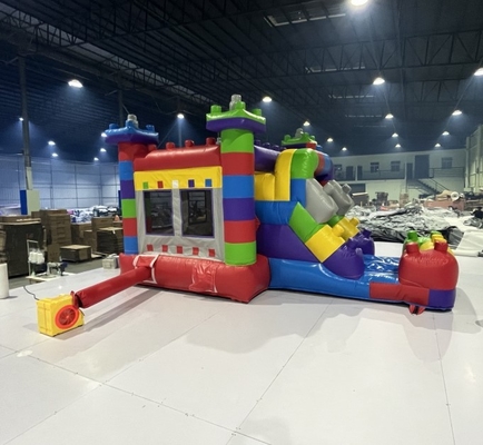 Tarpaulin Commercial Bounce Houses With Slides Amusement Bouncy Castle Combo