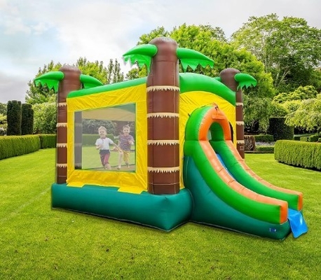 Animal Theme Inflatable Bounce House With Slide For Childrens Bouncy Castle