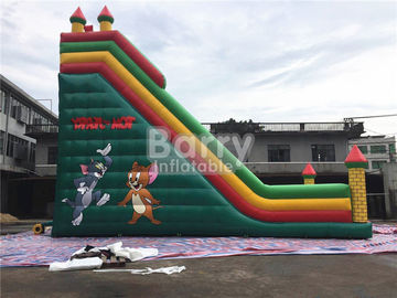 Tom / Jack 14m Length Double Lane Slip Inflatable Dry Slide With Air Blower