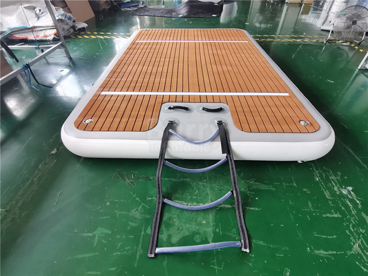 Customized Logo Inflatable Pontoon Inflatable Water Platform Dock With Ladder