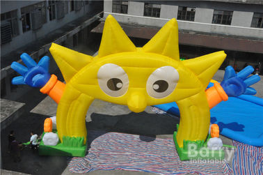 Cartoon Shape Yellow Inflatable Arches For Advertising / Inflatable Entrance Arch For Event