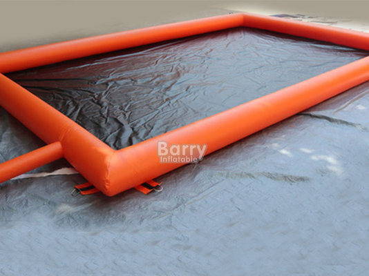 PVC Non-Slip Surface Yes And Hot Air Welding Orange Water Containment Inflatable Car Wash Mat
