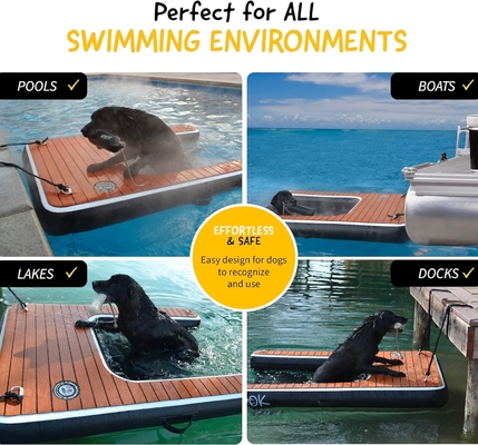 Customized Logo Inflatable Floating Dock DWF PVC Tarpaulin Water Inflatable Dog Ramp For Dog Swim