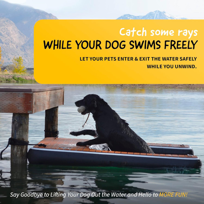 Customized Logo Inflatable Floating Dock DWF PVC Tarpaulin Water Inflatable Dog Ramp For Dog Swim