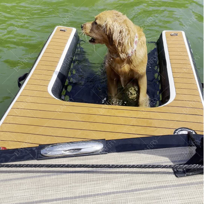 Custom LogoInflatable Boat Dog Ladder Climb Ramp Platform Inflatable Water Ramp For Dog