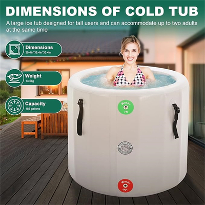 Round Portable Water Pool Inflatable Ice Bath Tub PVC Drop Stitch Hot Tub With Hand Pump And Repair Kit