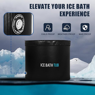 Custom Logo Inflatable Cold Plunge Ice Bath Tube Inflatable Bathtub For Athletes, Water Chiller Compatible