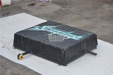Black Inflatable Jump Air Bag For Skiing , Inflatable Jumping Pad Size 5.1x6.1x1.4M