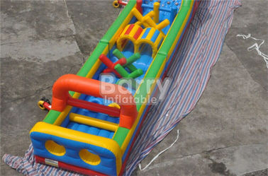 Long 3 parts Bouncy Castle Obstacle Course equipment for adults and kids