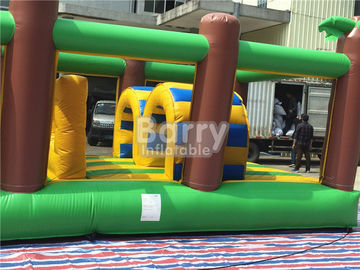 Outdoor And Indoor Blow Up Obstacle Course For Adults , Jungle Theme Kids Obstacle Course