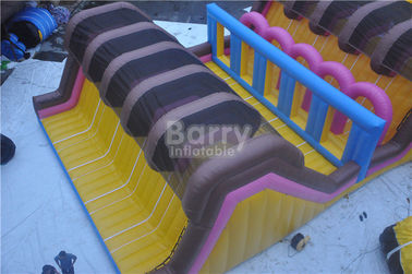 Custom Amusement Amazing Adults Inflatable Obstacle Course With Swimming Pool