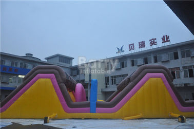 Custom Amusement Amazing Adults Inflatable Obstacle Course With Swimming Pool
