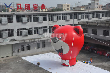 Oxford Red Bear Inflatable Ground Balloon For Advertising 8.5m Height