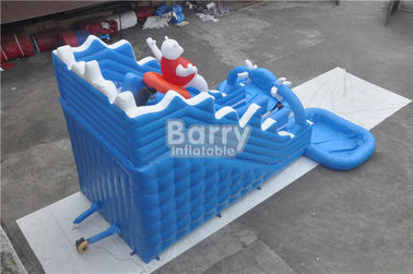 Blue Bear Big Inflatable Water Slides 12x9x7m With 2 Swimming Pool