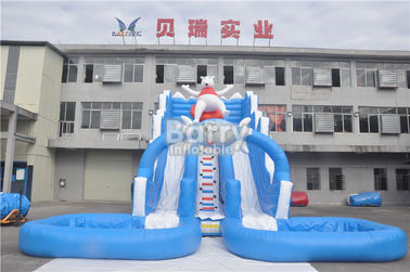 Blue Bear Big Inflatable Water Slides 12x9x7m With 2 Swimming Pool