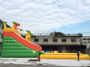 Custom Dinosaur Slide Inflatable Water Park With Pool For Summer