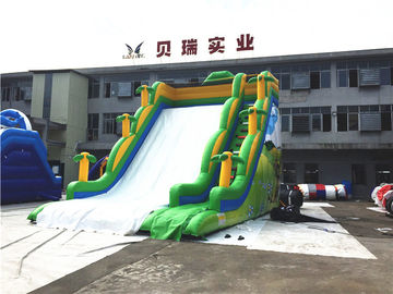 Professional Commercial Inflatable Slide For Kids Green Jungle Single Lane