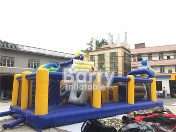 Custom Made Inflatable Obstacle Course With Batman Slide With PVC Tarp Materials