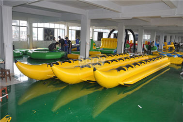 Yellow Inflatable Banana Boat PVC Tarpaulin Water Toys For Water Park
