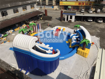 Custom PVC Aquapark Inflatable Water Park With Pool And Slide For Children