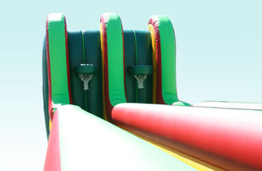 Exciting 2 In 1 3 Lane Bungee Run Race Inflatable With Basketball Shooting