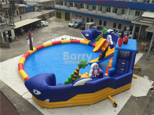 0.9/0.55mm PVC Inflatable Amusement Water Park Pool Slide Flexible Customization