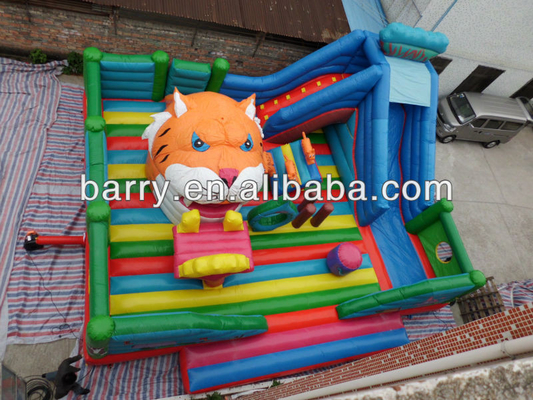 0.55mm PVC Tarpaulin Inflatable Amusement Park For Family Garden